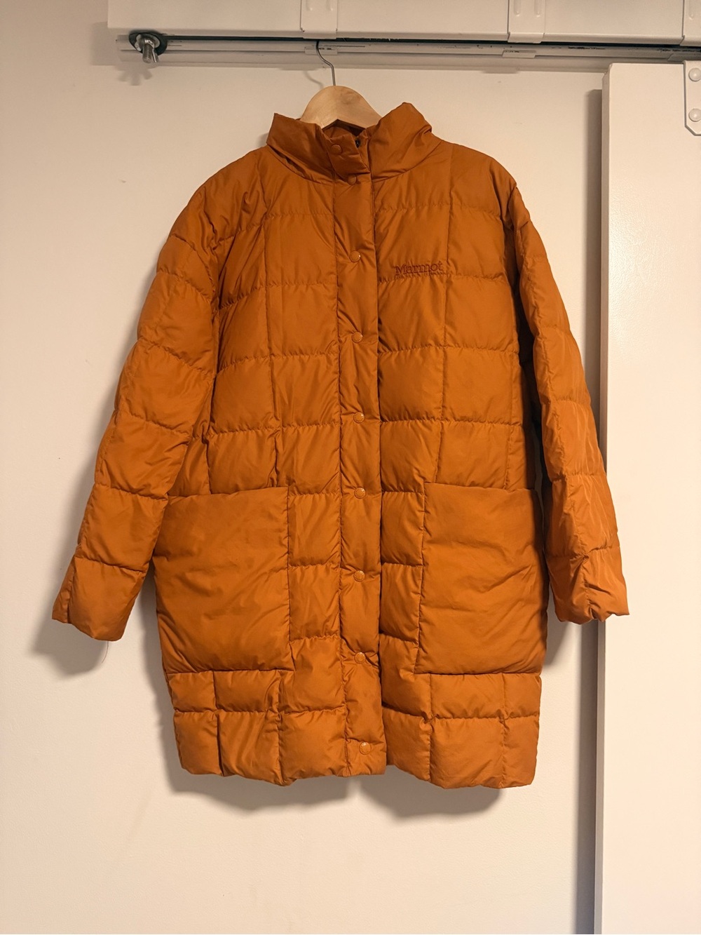 Marmot Women's Long Puffer Coat - Pumpkin Orange